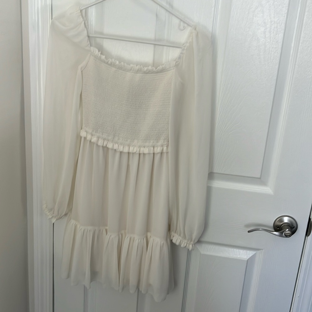 Aritzia White Long Sleeve Dress
